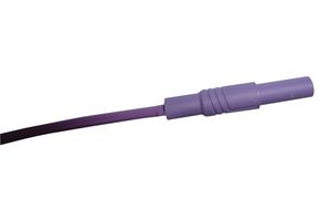 HIRSCHMANN TEST AND MEASUREMENT 934077109 Banana Test Lead, 4mm Banana Plug, Shrouded, 4mm Banana Plug, Shrouded, 6.6 ft, 2 m, Violet, 32 A