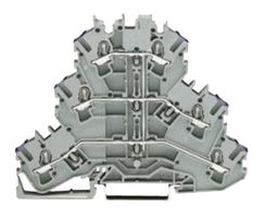 WAGO 2002-3201 DIN Rail Mount Terminal Block, Triple Deck, 6 Ways, 22 AWG, 12 AWG, 4 mm², Clamp, 24 A