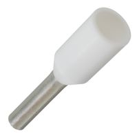 JST / JAPAN SOLDERLESS TERMINALS FTR0.5-8 Wire Ferrule, French Code, Single Wire, 20 AWG, 0.5 mm², 8 mm, White, FTR