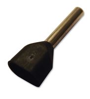JST / JAPAN SOLDERLESS TERMINALS TWE1.5-12 Wire Ferrule, Twin Entry, Twin Wire, 16 AWG, 1.5 mm², 12 mm, Black, TWE