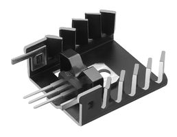 FISCHER ELEKTRONIK FK 249 SA 220 Heat Sink, For Transistors, TO-220, Black Anodized, 17 °C/W, TO-220, 30.4 mm, 31.2 mm, 12.5 mm