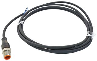 LUMBERG AUTOMATION RST 4-225/2 M Sensor Cable, PUR, M12 Plug, Free End, 4 Positions, 2 m, 6.6 ft, RST Series