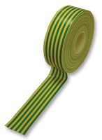 3M TEMFLEX 1500 YELLOW/GREEN Electrical Insulation Tape, PVC (Polyvinyl Chloride), Green, Yellow, 19 mm x 25 m