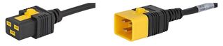 SCHURTER 6051.2047 Mains Power Cord, IEC 60320 C20 to IEC 60320 C19, 2 m, 16 A, 250 VAC, Black
