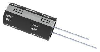 KEMET ESH107M016AE3AA Electrolytic Capacitor, 100 µF, 16 V, ± 20%, Radial Leaded, 2000 hours @ 105°C, Polar