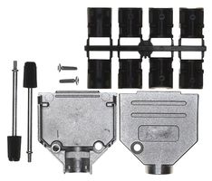 AMPHENOL COMMUNICATIONS SOLUTIONS 8655MH0902BKLF D Sub Backshell, M3, DE, 180°, Zinc Body