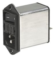 SCHURTER DD12.9111.111 Filtered IEC Power Entry Module, IEC C14, General Purpose, 10 A, 250 VAC, 2-Pole Switch