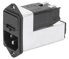 SCHURTER 4303.5005 Filtered IEC Power Entry Module, IEC C14, General Purpose, 10 A, 250 VAC, 2-Pole Fuse Holder