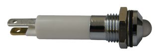 CML INNOVATIVE TECHNOLOGIES 1904000W LED Panel Mount Indicator, Satin Chrome Bezel, Cool White, 3.2 VDC, 8 mm, 30 mA, 500 mcd, IP40
