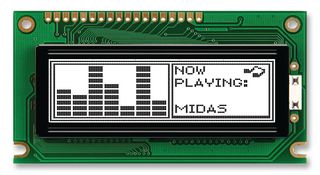 MIDAS DISPLAYS MC122032B6W-FPTLW-V2 Graphic LCD, 122 x 32 Pixels, Black on White, 5V, Parallel, No Font, Transflective