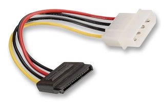 ROLINE 11.03.1055 Computer Cable, SATA 15 Way Socket, SATA Power Plug, 0.49ft, 150mm, Black/Red/Yellow