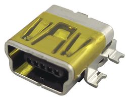 MOLEX 67503-1230 USB Connector, Mini USB Type B, USB 2.0, Receptacle, 5 Ways, Surface Mount, Right Angle