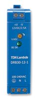 TDK-LAMBDA DRB30-12-1 AC/DC DIN Rail Power Supply (PSU), ITE, 1 Output, 30 W, 12 VDC, 2.5 A