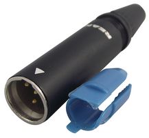 REAN RT4MC-B XLR Connector, Mini XLR, 4 Contacts, Plug, Cable Mount, Gold Plated Contacts, Zinc Body, TINY xlr