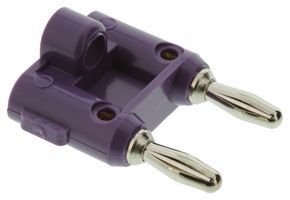 POMONA MDP-7 Stackable Double Banana Plug with Cable Guide, Violet