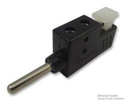 RADIALL R941460000 Banana Test Connector, 4mm, Plug, Cable Mount, 30 A, 750 V, Nickel Plated Contacts, Black