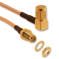 AMPHENOL RF 135111-01-M0.25 RF / Coaxial Cable Assembly, 9.84 ", 250 mm, RG316, SMA Right Angle Plug, SMA Bulkhead Jack, 50 ohm