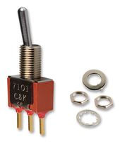 C&K COMPONENTS 7101SYCBE Toggle Switch, On-None-On, SPDT, Non Illuminated, 7000 Series, Panel Mount, 5 A