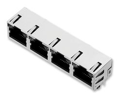 WURTH ELEKTRONIK 615032137921 Modular Connector, Modular Jack, 1 x 4 (Ganged), 8P8C, Cat5, Through Hole Mount