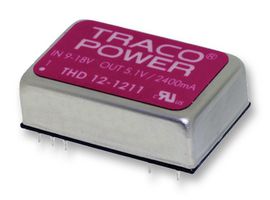 TRACO POWER THD 12-2412 Isolated Through Hole DC/DC Converter, ITE, DIP, 2:1, 12 W, 1 Output, 12 V
