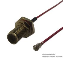 MULTICOMP PRO MC000818 RF Coaxial Cable Assembly, Red 1.37mm, IP67 SMA B/H Jack U.F.L. Plug, 100mm