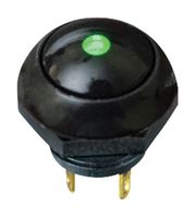 OTTO CONTROLS LP9-11231F22 Industrial Pushbutton Switch, IP68S, LP9 Series, 12.8 mm, SPDT-DB, Momentary, Flush, Black