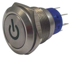 MULTICOMP PRO MPB19-D0F21P-612-JQ Vandal Resistant Switch, 19.2 mm, DPST-NO, DPST-NC, Off-On, Flat, Natural