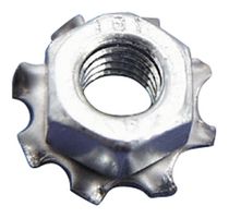 ETTINGER 002.29.641 Nut, Hex Lock with Safety Washer, M4, Steel, Zinc Plated