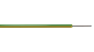 MULTICOMP PRO PP001082 Wire, Stranded, High Temp, Flexible, SIAF, Silicone Rubber, Green, Yellow, 24 x 0.2mm, 328 ft