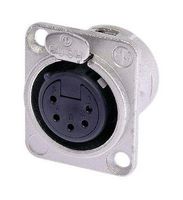 NEUTRIK NC5FD-L-1 XLR Connector, 5 Contacts, Socket, Panel Mount, Silver Plated Contacts, Metal Body, DL