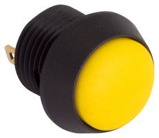 EOZ FL12NY Industrial Pushbutton Switch, IP67, FL Series, 12 mm, SPST-NO, Momentary, Round Domed, Yellow