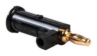 POMONA 2945-0 Banana Test Connector, Plug, Cable Mount, 5 A, 2.5 kV, Gold Plated Contacts, Black