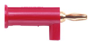 POMONA 2945-2 Banana Test Connector, Plug, Cable Mount, 5 A, 2.5 kV, Gold Plated Contacts, Red