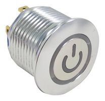 ALCOSWITCH - TE CONNECTIVITY AV1610P712R04 Vandal Resistant Switch, Alcoswitch, Momentary, AV16 Series, 16 mm, SPST-NO, Off-(On), Flush