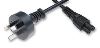 VOLEX VC-1434-21-180 Mains Power Cord, Mains Plug, Australia to IEC 60320 C5, 1.8 m, 2.5 A, 250 V, Black