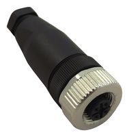 TE CONNECTIVITY T4110001041-000 Sensor Connector, PG7/4-6mm, M12, Female, 4 Positions, Screw Socket, Straight Cable Mount