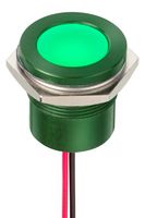 APEM Q22F5AGXXSG24AE LED Panel Mount Indicator, Green, 24 V, 22 mm, 40 mA, 980 mcd, IP67