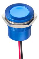 APEM Q22F5ABXXB220E LED Panel Mount Indicator, Blue, 220 VAC, 22 mm, 3 mA, 101 mcd, IP67