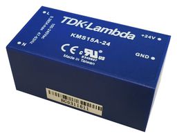 TDK-LAMBDA KMS15A-24 AC/DC PCB Mount Power Supply (PSU), Medical, 1 Output, 15 W, 24 VDC, 625 mA