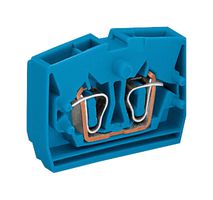 WAGO 264-354 DIN Rail Mount Terminal Block, Center, Blue, 4 Ways, 28 AWG, 12 AWG, 2.5 mm², Clamp, 20 A