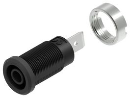 MULTICOMP PRO 76-1660 Banana Test Connector, Jack, Panel Mount, 36 A, 1 kV, Nickel Plated Contacts, Black
