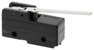 OMRON INDUSTRIAL AUTOMATION Z-15GW OMI Microswitch, Precision, Standard, Hinge Lever, SPDT, Quick Connect, Solder, 15 A, 14 VDC