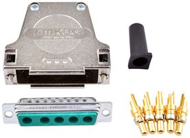 MOLEX / FCT 173114-0089 Combination Layout D Sub Connector, DB-5W5, Plug, 17 Contacts, 15 Signal, 2 Power, Solder
