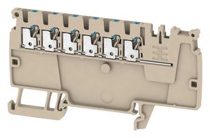WEIDMULLER 1988170000 DIN Rail Mount Terminal Block, 6 Ways, 26 AWG, 14 AWG, 1.5 mm², Push In, 17.5 A