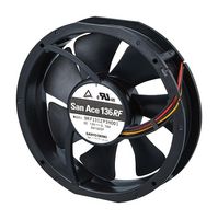 SANYO DENKI 9RF1324P3H001 DC Axial Fan, 24 V, Circular, 136 mm, 28 mm, Ball Bearing, 70.7 CFM
