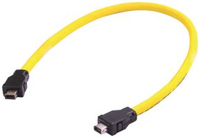 HARTING 09482626749015 Ethernet Cable, Cat6a, IX Plug to IX Plug, Yellow, 1.5 m, 4.9 ft