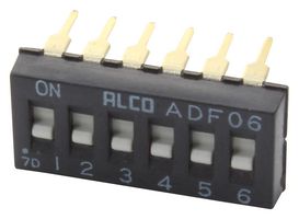 TE CONNECTIVITY - ALCOSWITCH ADF0604HL DIP / SIP Switch, 6 Circuits, Through Hole, SPST, 24 V, 100 mA