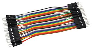 BUD INDUSTRIES BC-32627 Jumper Wire, Bundle, Multi-colour, 26 AWG, 40 Wires, Male - Male, 200 mm