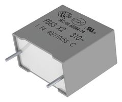 KEMET F863BC104K310Z Safety Capacitor, Metallized PP, Radial Box - 2 Pin, 0.1 µF, ± 10%, X2, Through Hole