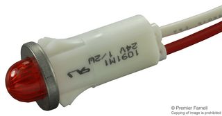 CHICAGO MINIATURE LIGHTING 1091M1-24V LED Panel Mount Indicator, Red, 24 V, 12.7 mm, Not Rated